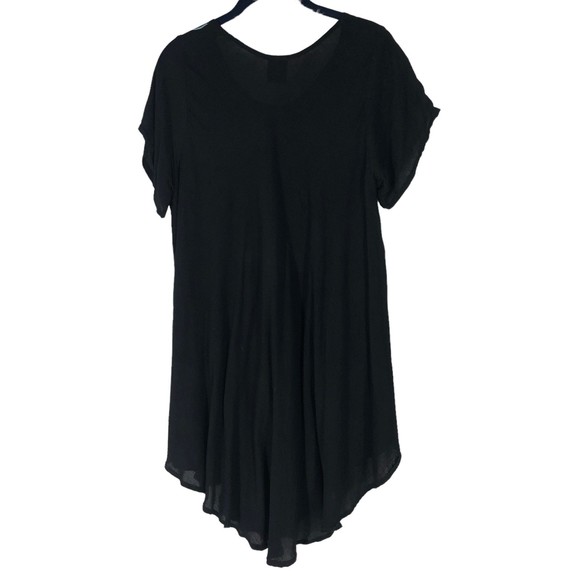 Ace Fashion Mini Dress/Tunic Top Handpainted Graphic Print of Palm Trees Flowers - Picture 2 of 9